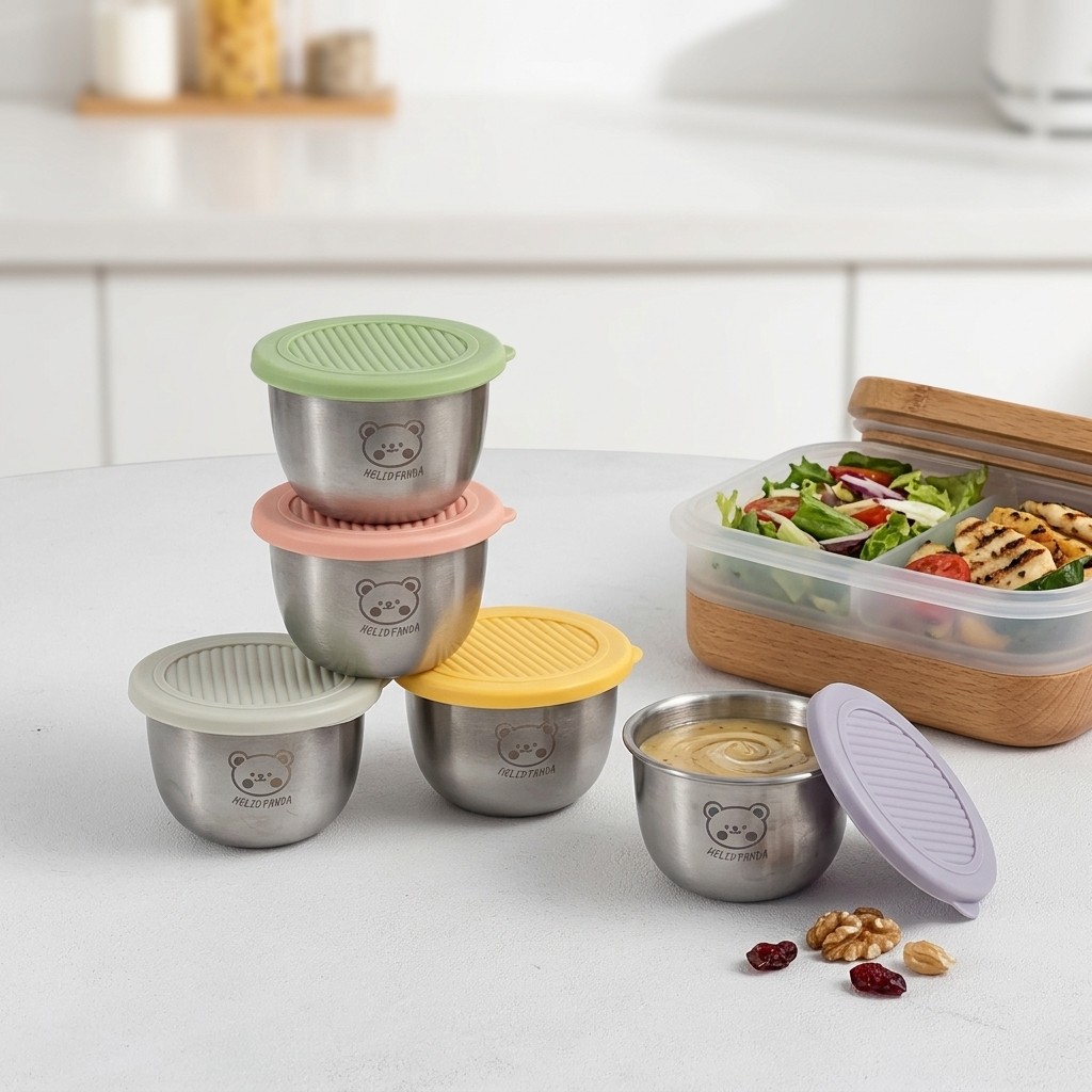 Sauce Dipping Cup - 1/6 Stück 304 Edelstahl Saucenbehälter Wiederverwendbarer