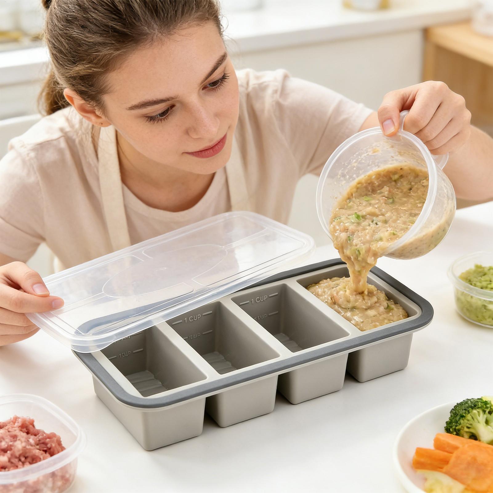 Meal Prep Template - Silikon-Gefrierformen mit Einfacher Entnahme, Lebensmittelbehälter für