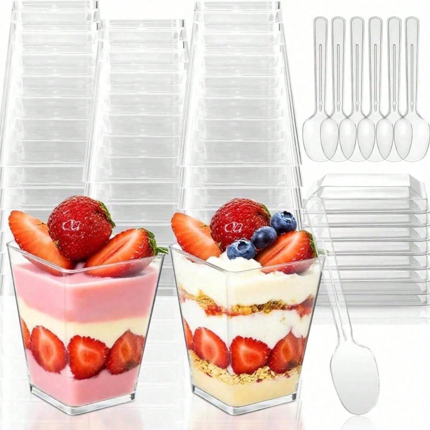 Meal Prep Template - 50 Stück 5 Oz quadratische, durchsichtige