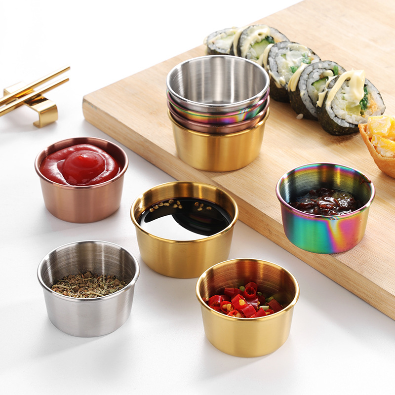 Sauce Dipping Cup - 304 Edelstahl-Tauch becher, goldene Saucen becher,