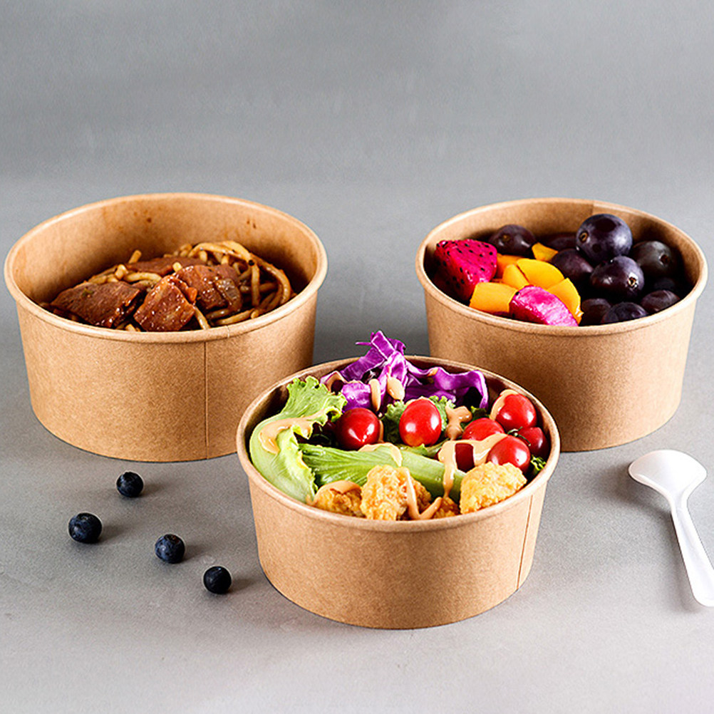 Meal Prep Bowl - 50 Stück Kraftpapier-Lebensmittelbehälter, Einweg-Suppenschalen, Stapelbare Schalen