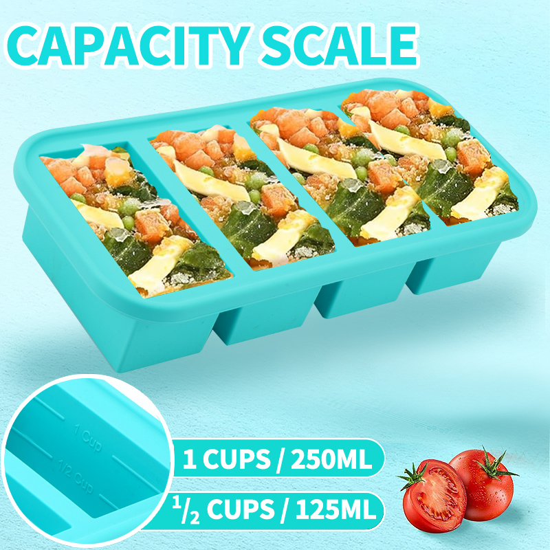 4 abgedeckte Gefrierformen aus – Meal Prep Template Bewertung und Preis