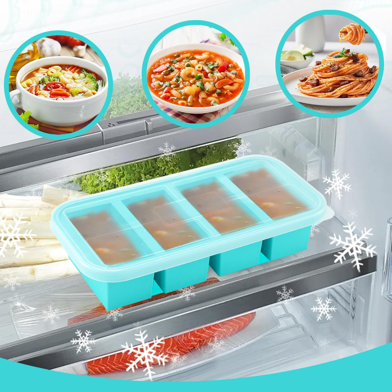 4 abgedeckte Gefrierformen aus – Meal Prep Template Bewertung und Preis
