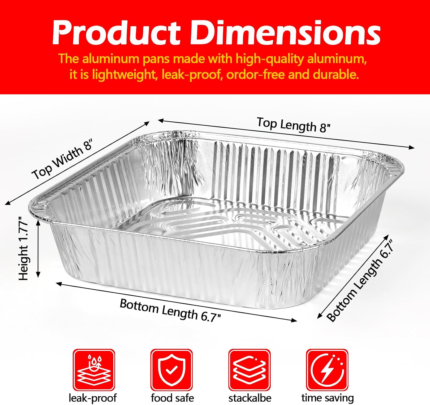 8x8 Aluminiumfolienformen mit  – Meal Prep Or Prep Meal Bewertung und Preis