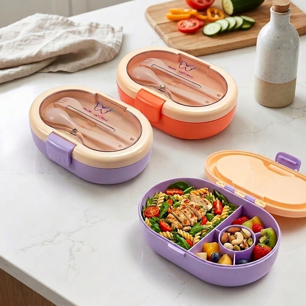 Plastik-Bento-Lunchbox mit Fäc – Meal Prep Or Prep Meal Bewertung und Preis